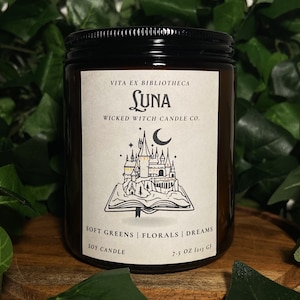 Luna | Book Candle | Handmade Candle |  Pet-Friendly Candle | 7.5 oz