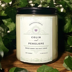 Colin & Penelope | Bridgerton Candle | Book Candle | TV Show Candle | Handmade Candle | Pet-Friendly Candle | 7.5 oz