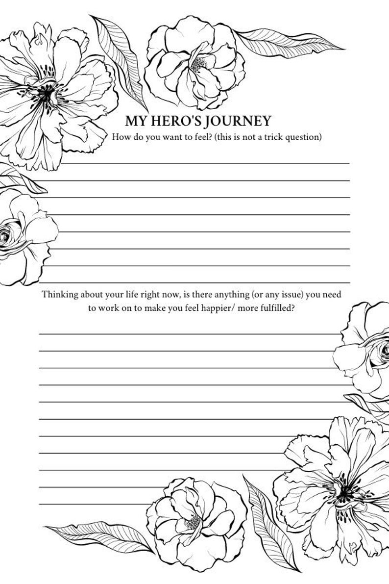 Breast Cancer Journal Printable, Hero’s Journey Workbook, Healing Support Journal, Emotional Wellness, PDF Survivor Gift image 5