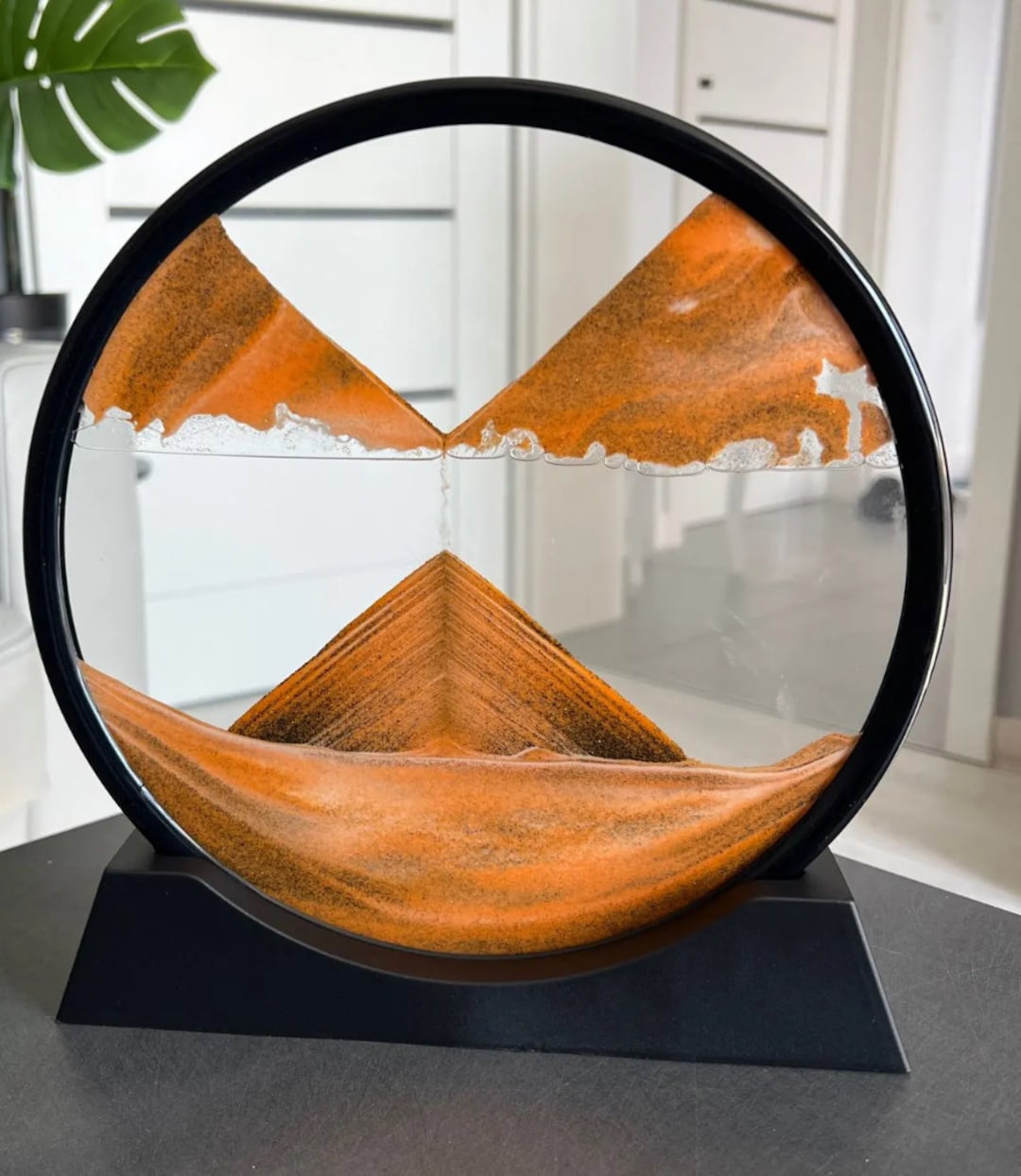 3D Moving Sand Art Picture Round Glass Deep Sea Sandscape Hourglass