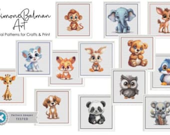 Baby Animal Cross Stitch Pattern Bundle