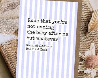Personalised New Baby Card | Cheeky A6 Card