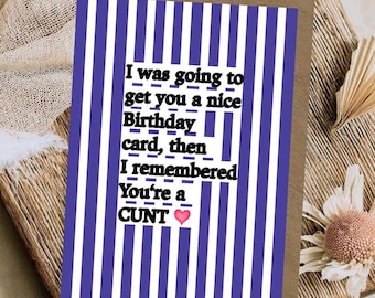 Sweary Birthday Card