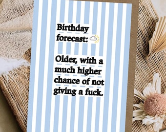 Sweary Birthday ‘Forecast’ Card