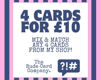 Choose Any 4 Cards Bundle | Pick any 4 cards from my shop and save!