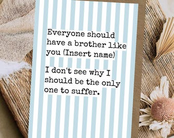 Rude and cheeky personalised rude card for brother,  | inappropriate adult humour card | Funny offensive birthday card | sarcastic