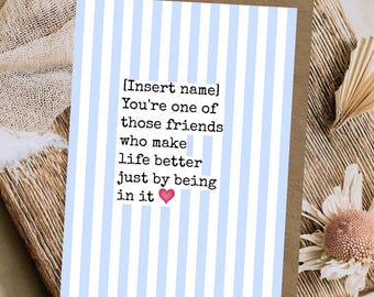 Personalised Uplifting Support |  A6 Card