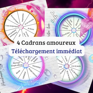 Divinatory Dowsing Boards - Digital Pack to Print, love version, Clairvoyance Dials in French, Lot for Esoteric Sessions