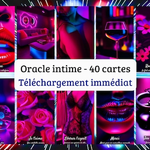 Oracle intime Flirty Pinky format PDF à imprimer : 40 Cartes divinatoires pour le domaine charnel | tarot numérique à télécharger | français