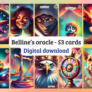 Oracle Les rêves du Belline format PDF à imprimer : 53 Cartes divinatoires | tarot numérique à télécharger | anglais