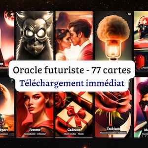 Oracle digital Red Jasper 77 Cartes Divinatoires - Jeu de Guidance Spirituelle & Intuition