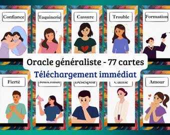 Orakel meiner Nuancen PDF zum Ausdrucken: 77 Karten zur Vertiefung deiner Emotionen | digitales Tarot zum Download | Französisch