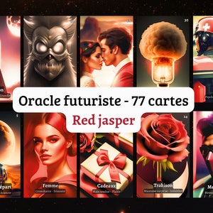 Oracle Red Jasper 77 Cartes Divinatoires - Jeu de Guidance Spirituelle & Intuition