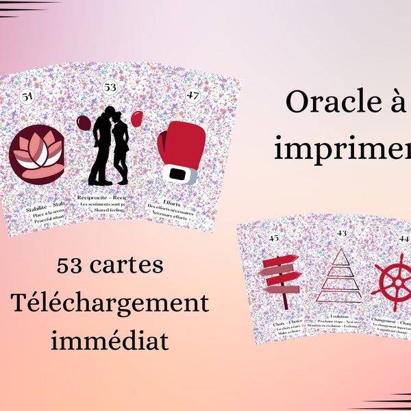 Oracle Digne daimer format PDF à imprimer : 53 Cartes divinatoires | tarot numérique à télécharger | français anglais