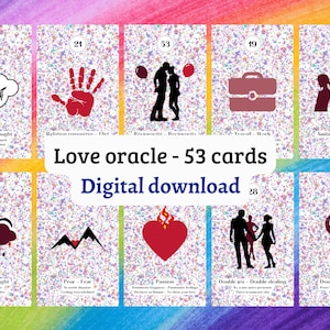 Oracle Digne daimer format PDF à imprimer : 53 Cartes divinatoires | tarot numérique à télécharger | français anglais