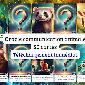 Oracle communication animale | Jeu de 50 cartes pour communiquer avec les animaux