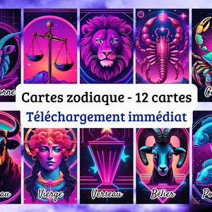 印刷用の 12 星座の PDF 形式: フランス語でダウンロードできる占星術チャート