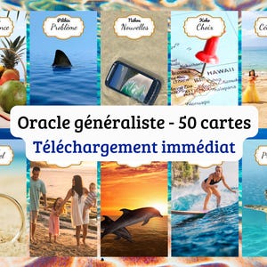 Oracle généraliste Honolulu format PDF à imprimer : 50 Cartes divinatoires | tarot numérique à télécharger | français