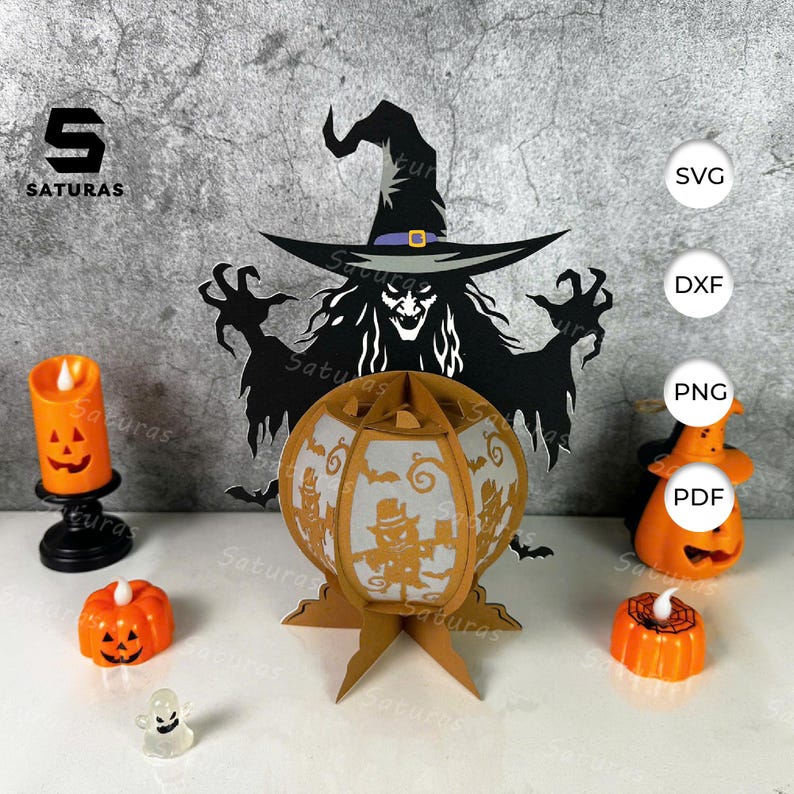 Witch Crystal Ball Lantern for Christmas Decoration, Lantern Witch