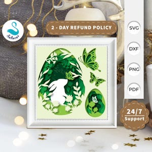 3D Osterhase Schattenbox, 3D Papierschnitt Lightbox DIY, Ostern Papierschnitt 3D Plotter, Cricut Silhouette, schneiden Cricut 3