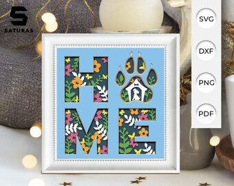 3D SVG Dog Shadow Box, Dog Papercut Layered 3D Svg, Dog 3D Svg, Dog Shadow Box, Cricut Silhouette