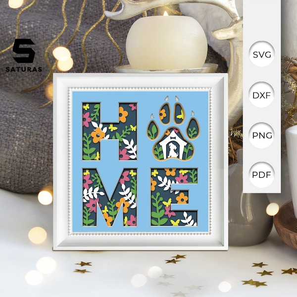 DOG paper cut light box template, Sillhouette, 3D papercut lightbox svg file DIY, cutting Cricut, svg template Cricut, shadow box