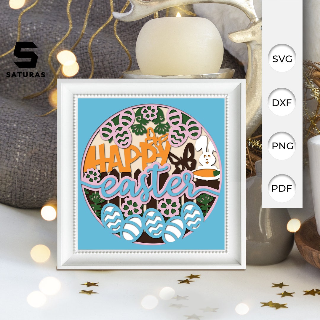 Easter Paper Cut Light Box Template, Sillhouette, 3D Papercut Lightbox ...
