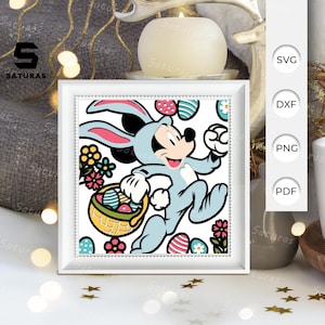 3D SVG Ostermaus Schattenbox, Ostern Papierschnitt Layered 3D zwar, Ostermaus 3D svg, Ostern Schattenbox, Cricut Silhouette