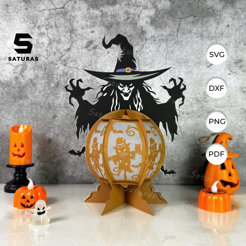 Witch Crystal Ball Lantern for Christmas Decoration, Lantern Witch