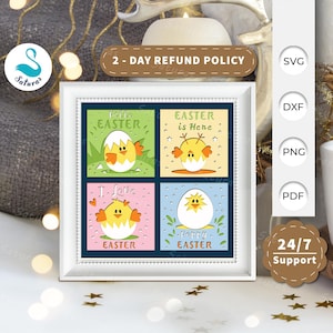 3D SVG Ostern Huhn Shadow Box, 3D Papierschnitt Lightbox DIY, Ostern Papierschnitt Layered 3D svg, Cricut Silhouette, schneiden Cricut