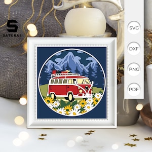3D SVG Camping Shadow Box, Camping Papercut Svg 3D en couches, Camping 3D Svg, Camping Shadow Box, Cricut Silhouette 6