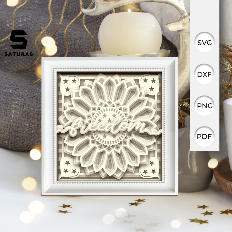 American Flag Paper Cut Light Box Template Sillhouette 3D Etsy