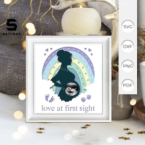 3D SVG Schattenbox für Schwangere, Schwangere Papierschnitt Layered 3D svg, Schwangere 3D svg, Schattenbox für Schwangere, Cricut Silhouette