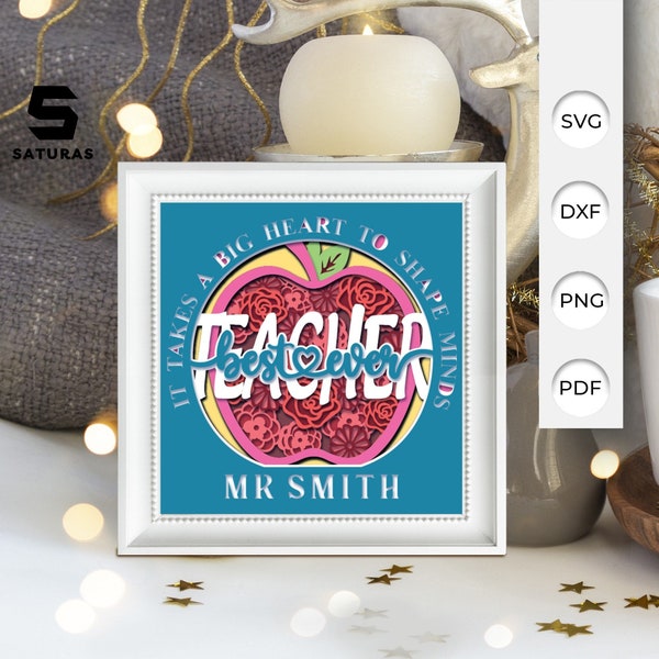 TEACHER paper cut light box template, Sillhouette, 3D papercut lightbox svg file DIY, cutting Cricut, svg template Cricut, shadow box TEACHER paper cut light box template, Sillhouette, 3D papercut lightbox svg file DIY, cutting Cricut, svg template Cricut, shadow box