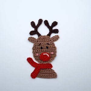 Häkelanleitung für ein gehäkeltes Rentier als Baumschmuck oder Applikation zu Weihnachten
