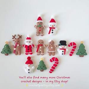 Modèle PDF au crochet pour Rudolph le renne, en allemand et en anglais, décoration de Noël image 4