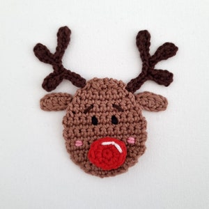Häkelanleitung für ein gehäkeltes Rentier als Baumschmuck oder Applikation zu Weihnachten