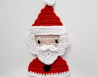 PDF crochet pattern for Santa Claus in German and English, Christmas appliqué for gifts