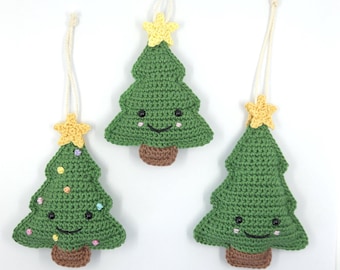Modèle PDF au crochet pour sapin de Noël amigurumi en anglais et en allemand, décorations de sapin de Noël