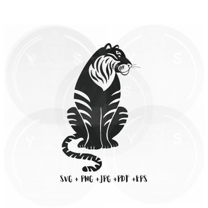 Tiger - hand-drawn clipart Svg/Png Jpg Pdf Eps/Cricut/Silhouette/Cut File/Clipart/Vector Files/Asian Art