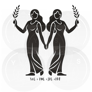 Gemini- 12 star signs/zodiac signs clipart Svg Png Jpg Pdf/Cricut/ Silhouette/Cut File/Clipart/Vector Files/Astrology Art/Digital Downloads