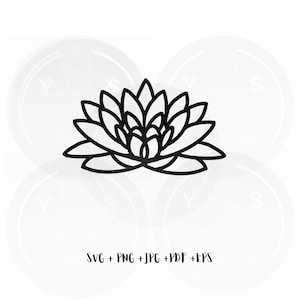 Lotus - hand-drawn clipart Svg/ Png Jpg Pdf Eps/Cricut/ Silhouette/ Cut File/ Clipart/ Vector Files/Asian Art/Flower/Sticker