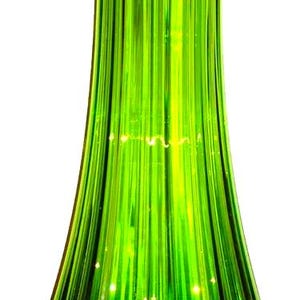 LE Smith Green Simplicity Ribbed Swung Vase 19 3/4” Tall Glass Vintage MCM
