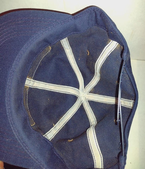 Goodyear Snapback Hat White Patch Trucker Cap Blue - image 2