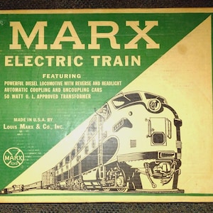 MARX O Gauge Diesel Engine Electric Train Set No 41895 With Original Box Vintage Toy