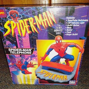 スパイダーマン フィギュア型電話 MARVEL スパイダーマン ANIMATED PHONE 電話器 フィギュア 1994 sst