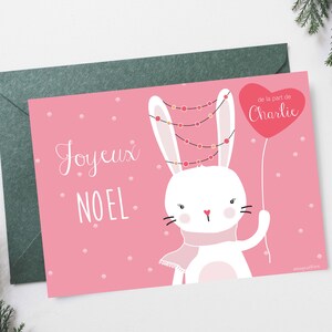 Carte postale de Noel - lapin