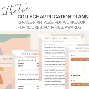College Application Planner (18+ page PDF Printable) for High School Students