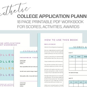 Modern College Application Planner (18+ page printable PDF)