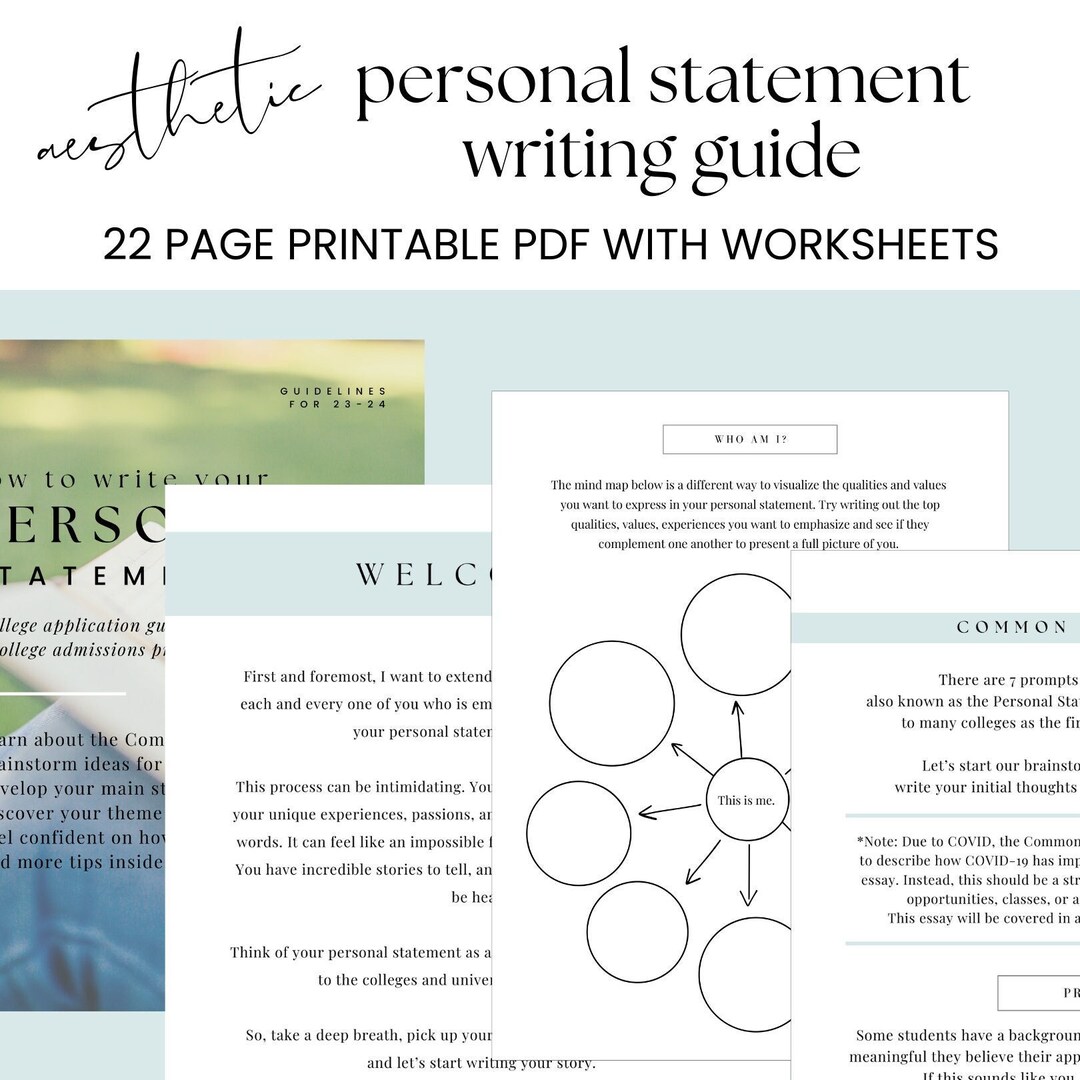 College Essay Writing Guide, Personal Statement Template (PDF) - Etsy